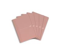 Oxford My Rec'Up Lot de 5 cahiers à spirales A4 quadrillés 180 pages en gobelets carton recyclé Rose