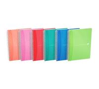 Oxford Office My Colours Lot de 5 Cahiers à Spirales Format A5 (14,8 x 21cm) 180 Pages Petits Carreaux 5 x 5 Couvertures Polypro Couleurs Vives Assorties