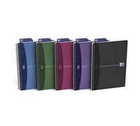 Oxford Office Urban Mix 100101421 Lot De 5 Cahier Reliure Spirale Couverture En Polypropylène 21 X 29,7 Cm 180 Pages 90 G