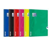 Cahier Oxford OpenFlex 24x32cm grands carreaux Seyès 100 pages reliure spirale couverture polypro coloris assortis