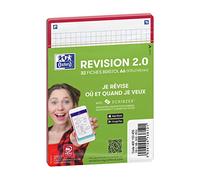 OXFORD Paquet de 32 Fiches Bristol revision 2.0 Non Perforées 105x148 mm A6 Q5/5 rouge