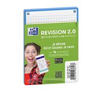 OXFORD Paquet de 32 Fiches Bristol revision 2.0 Non Perforées 105x148 mm A6 Q5/5 turquoise