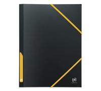 OXFORD Pochette Plastique 3 Rabats For Students A4 avec Elastique Dos 30mm Couverture Polypro Bicolore Noir/Jaune