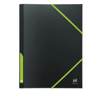 OXFORD Pochette Plastique 3 Rabats For Students A4 avec Elastique Dos 30mm Couverture Polypro Bicolore Noir/Vert