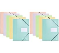 OXFORD Porte Vue avec Elastique School Life A4 160 vues / 80 Pochettes Couverture Polypro Pastels Couleur Aléatoire (Lot de 2)