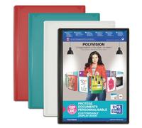Protège-documents Oxford Polyvision A4 200 vues / 100 pochettes couverture polypro opaque coloris assortis