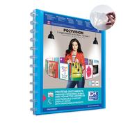 OXFORD Protège-Documents Variozip Polyvision A4 40 vues amovibles Couverture Polypro Bleu