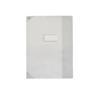 Oxford Protège cahier A4 en PVC - Format 24 x 32 cm avec rabat et porte étiquette - Incolore
