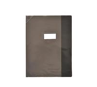 OXFORD Protège-Cahier Strong Line 24x32cm avec Rabat Marque-Page PVC Translucide 15/100ème Noir
