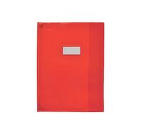 OXFORD Protège-Cahier Strong Line 24x32cm avec Rabat Marque-Page PVC Translucide 15/100ème Rouge