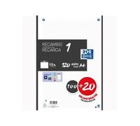 Oxford Recharge 100H + 20H Gratuit 4 Perceuses A4 90Gr 5X5 1 Bande Noir, Feuilles