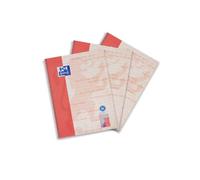 Oxford Recycled College Lot de 3 cahiers A4 quadrillés avec double marge 80 feuilles