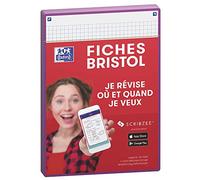 OXFORD Révision 2.0 Lot de 50 Fiches bristol format A5 (14, 8 x 21cm) petits carreaux Recto/Verso - cadre Lilas