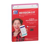 Oxford Révision 2.0 Lot de 50 Fiches bristol format A5 (14, 8 x 21cm) petits carreaux Recto/Verso - cadre Fuchsia