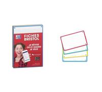OXFORD Revision 2.0 Lot de 50 Fiches bristol format A5 (14, 8 x 21cm) petits carreaux Recto/Verso & Flash 2.0 Lot de 80 Fiches Flash Cards Format 7, 5 x 12, 5cm Ligne Recto/Verso