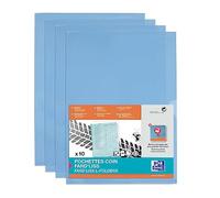 Oxford Chemise coin plastique Fard'Liss A4 PVC 20/100e Bleu - Paquet de 10 pochettes