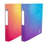 OXFORD School Life Fusion Lot de 2 Classeur A4 XLDos 40mm 4 Anneaux Ronds Couverture Polypro Coloris Mystic Blue et Sunset Glow