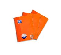 Oxford Schulmann Lot de 3 bloc-notes ligné 80 pages Orange Format A4