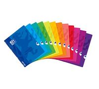 Cahier Oxford de travaux pratiques OpenFlex 24x32cm grands carreaux Seyès/uni blanc 80 pages agrafées couverture polypro coloris assortis
