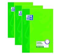 Oxford Scolaire Feuilles A4 doubles grands carreaux 200 pages Blanc, A4 (21x29,7) (Lot de 3)