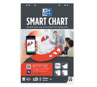 Oxford SmartChart Recharge chevalet papier blanc uni 6 trous . L.65 x H.98 cm -Bloc 20 feuilles - Lot de 3