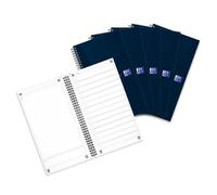 Oxford Task Manager Lot de 5 cahiers à spirales 230 pages Bleu