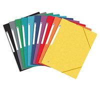 Oxford Chemises cartonnées Topfile+ A4 – Lot de 10, 3 rabats, élastiques, coloris assortis