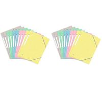 OXFORD Topfile+ 10 Pochettes Cartonnées 3 Rabats Format A4 fermeture Elastiques 5 Couleurs Pastel (Lot de 2)