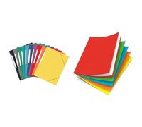 OXFORD Topfile+ 10 Pochettes Cartonnées 3 Rabats Format A4 Fermeture Elastiques Coloris Assortis & Lot de 50 Sous-Chemises 22x31cm Papier 80g Coloris Assortis