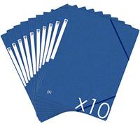 Oxford Chemises à élastique en carton A4 – Dos 2 à 3 cm – Bleu