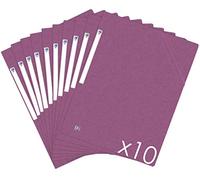 Oxford Topfile+ Lot de 10 Chemises Cartonnees 3 Rabats Format A4 fermeture Elastiques - Pochettes Couleur Prune