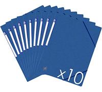 OXFORD TopFile+ Lot de 10 Chemises Cartonnées Sans Rabats avec Elastiques Format A4 Bleu