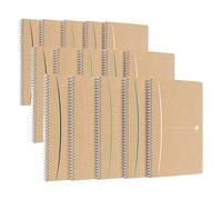 Oxford Touareg Cahier A4 Ligné 180 Pages Papier Recyclé Reliure Spirale Couverture Kraft Couleur aléatoire (Lot de 3)