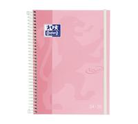 Oxford Touch Agenda semainier 2024/2025 Format A5 (15 x 21 cm), couverture extra rigide, espagnol, couleur rose pastel