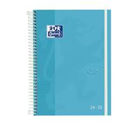 Oxford Touch Agenda semainier 2024/2025 Format A5 (15 x 21 cm) Couverture extra rigide Espagnol Vert Ice Mint