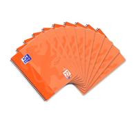 Oxford Touch Collège Lot de 10 blocs lignés avec double bord 80 feuilles corail
