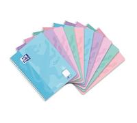 Oxford Touch Lot de 10 cahiers A4 quadrillé/à pois 160 pages 5 couleurs pastel