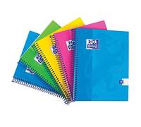 Oxford Touch - Lot de 5 cahiers à spirales reliés 160 pages, couleurs assorties Pack de 5 a5 Multicolore