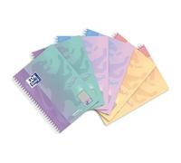 Oxford Touch Lot de 6 cahiers à carreaux B5 avec dégradé de couleurs pastel 160 pages assorties