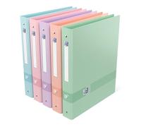 Oxford Touch Pastel Lot de 1 Classeur A4 4 Anneaux Dos 40 mm Carte Couleurs Aléatoires