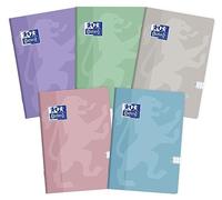 Oxford Touch Pastel Lot de 5 carnets de notes A5 60 feuilles quadrillées Mélange de couleurs