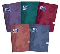 Oxford Touch Trend Lot de 5 carnets de notes 60 feuilles quadrillées Couleurs mélangées Format A5