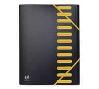OXFORD Trieur Extensible 12 Compartiments A4 Students Couverture Polypro Bicolore Noir/Jaune