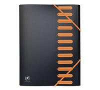 OXFORD Trieur Extensible 12 Compartiments A4 Students Couverture Polypro Bicolore Noir/Orange