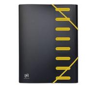 OXFORD Trieur Extensible 8 Compartiments Students A4 Couverture Polypro Bicolore Noir/Jaune