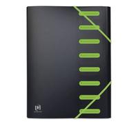 OXFORD Trieur Extensible 8 Compartiments Students A4 Couverture Polypro Bicolore Noir/Vert