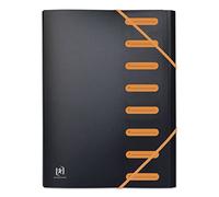 OXFORD Trieur Extensible Students A4 8 Positions Couverture Polypro Bicolore Noir/Bleu