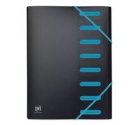 OXFORD Trieur Extensible Students A4 8 Positions Couverture Polypro Bicolore Noir/Bleu