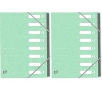 OXFORD Trieur TopFile+ 8 Compartiments A4 Couverture Carte Coloris Assortis Pastel (Lot de 2)