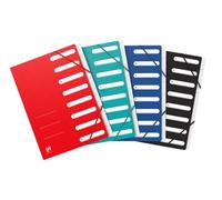 OXFORD Trieur TopFile+ 8 Compartiments Format A4 Fermeture Elastique Couverture Multistrat Agrafe Couleur Aleatoire